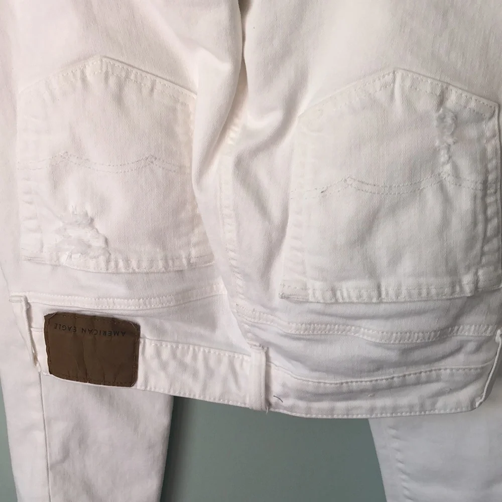 American Eagle Men’s Distressed Flex White Jeans 29X30